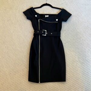 Superdown Black Mini Dress with Silver Accents